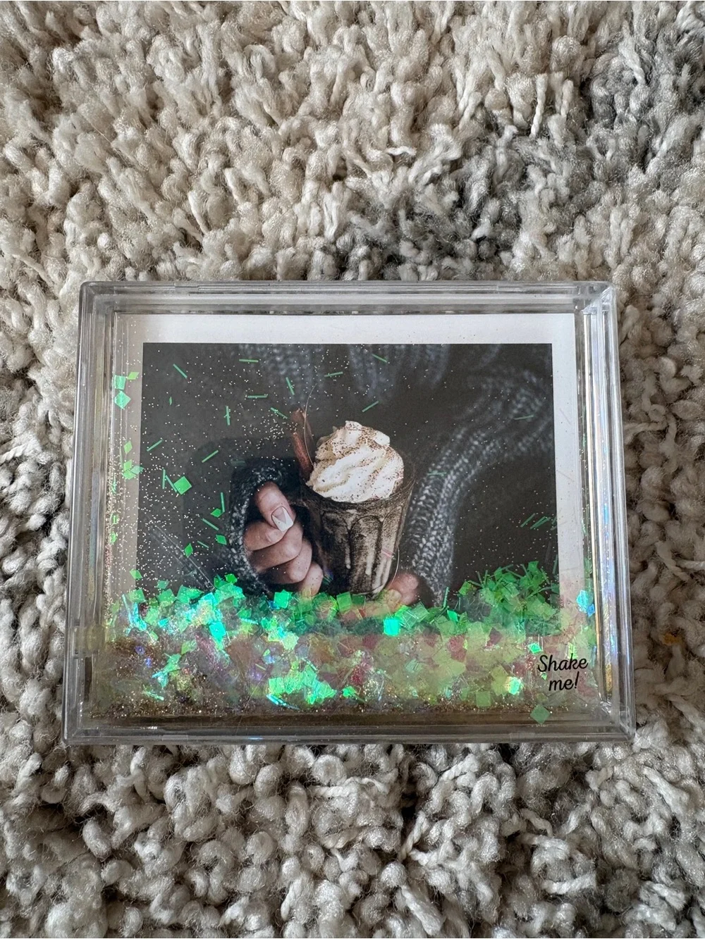 Clear Glitter Shaker Photo Frame - Cream Accent